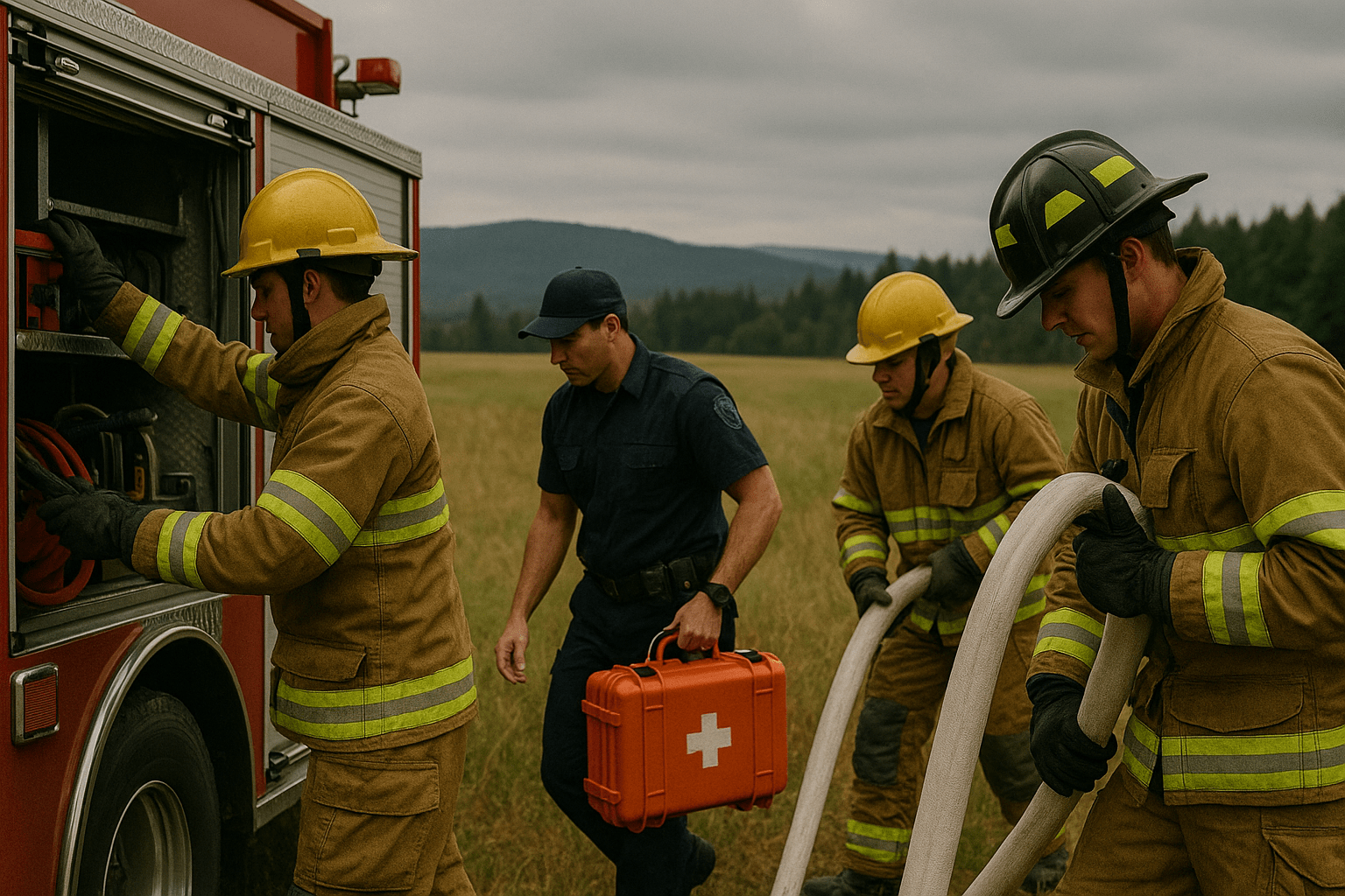 Fire department team